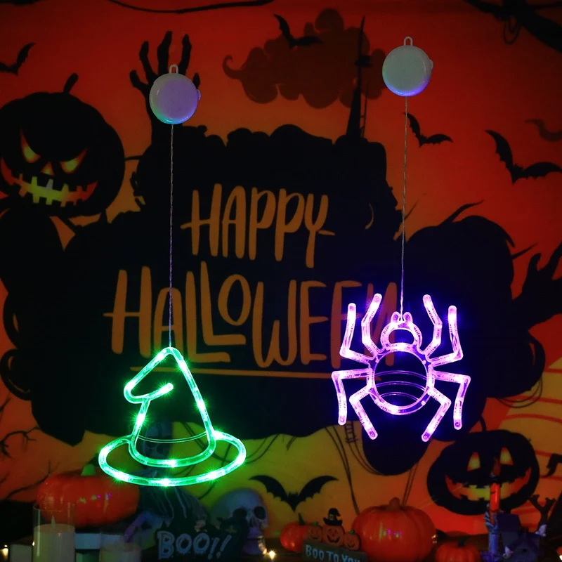 Halloween LED Slingerverlichting op Batterij met Vleermuis Spook Pompoen Motieven Sfeervolle Feestdecoratie | Sansoti
