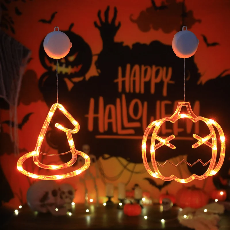 Halloween LED Slingerverlichting op Batterij met Vleermuis Spook Pompoen Motieven Sfeervolle Feestdecoratie | Sansoti