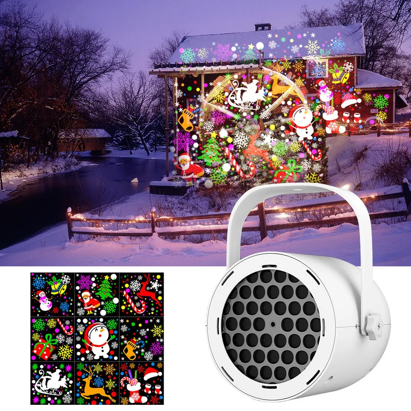 USB LED-projector met Draaiende Patronen voor Feestverlichting Halloween Kerstmis Sneeuwvlok Sfeerverlichting | Sansoti