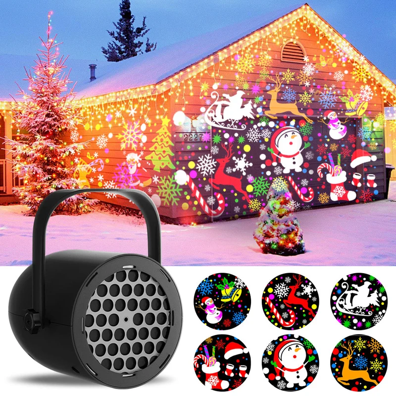 USB LED-projector met Draaiende Patronen voor Feestverlichting Halloween Kerstmis Sneeuwvlok Sfeerverlichting | Sansoti