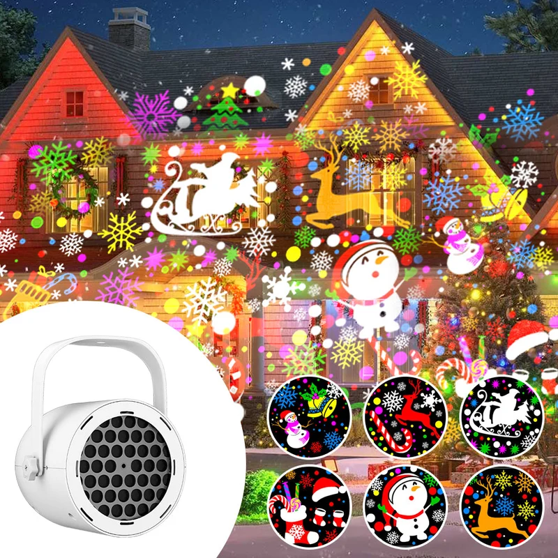 USB LED-projector met Draaiende Patronen voor Feestverlichting Halloween Kerstmis Sneeuwvlok Sfeerverlichting | Sansoti
