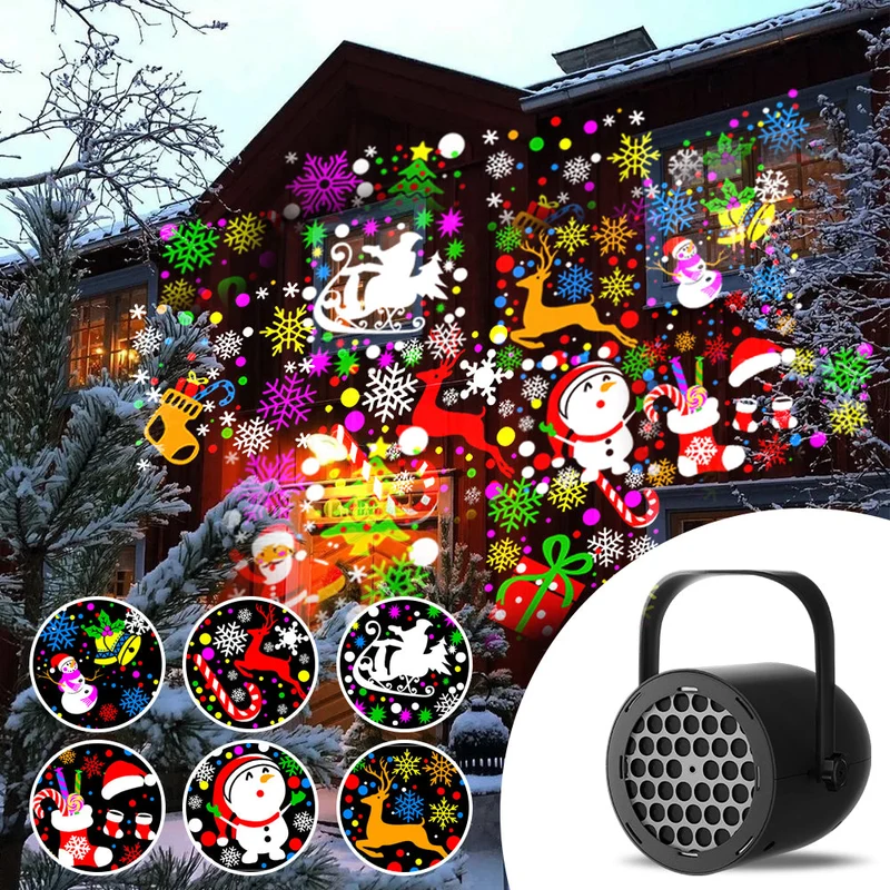 USB LED-projector met Draaiende Patronen voor Feestverlichting Halloween Kerstmis Sneeuwvlok Sfeerverlichting | Sansoti