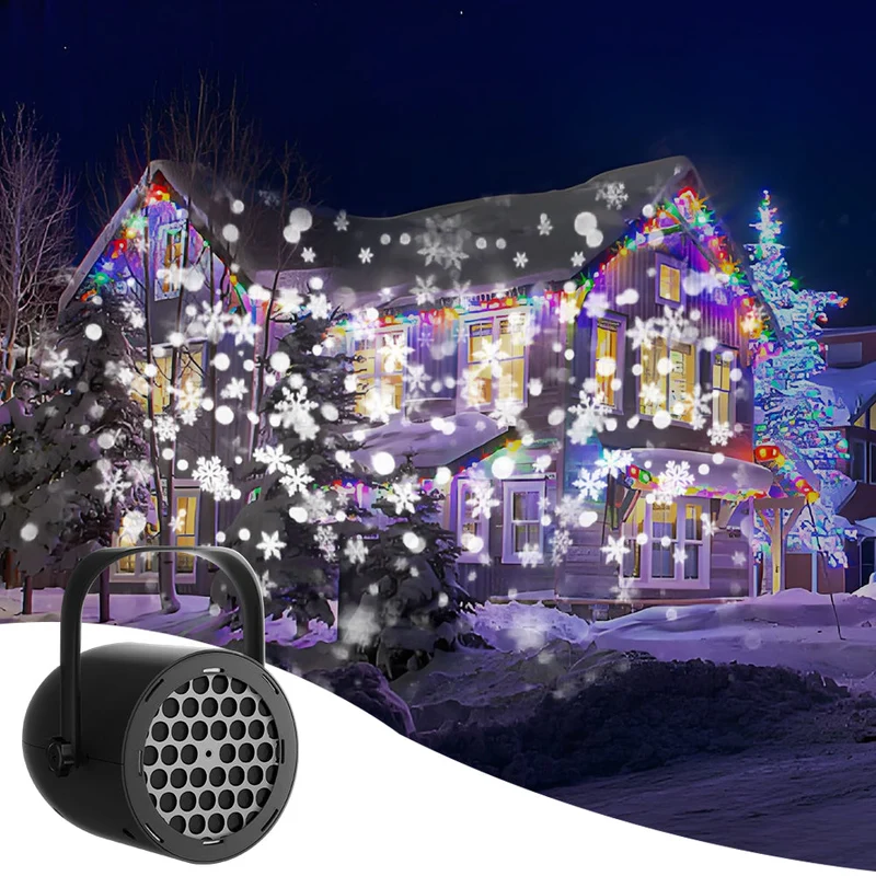USB LED-projector met Draaiende Patronen voor Feestverlichting Halloween Kerstmis Sneeuwvlok Sfeerverlichting | Sansoti