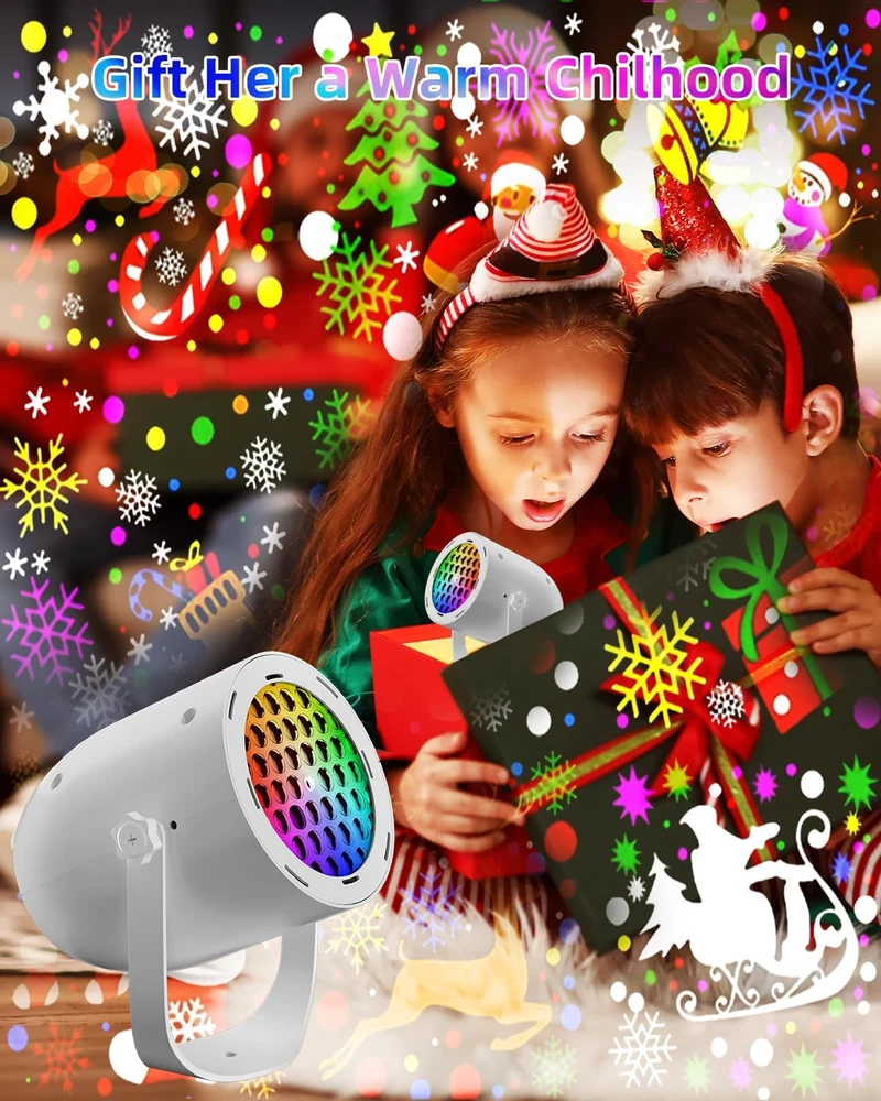 USB LED-projector met Draaiende Patronen voor Feestverlichting Halloween Kerstmis Sneeuwvlok Sfeerverlichting | Sansoti