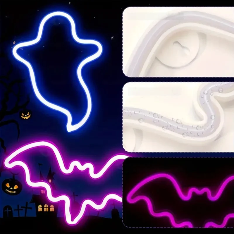 LED Neonlamp Vleermuis Spook Tafel Halloween Decoratie Feestverlichting Binnen Buiten Sfeerverlichting | Sansoti