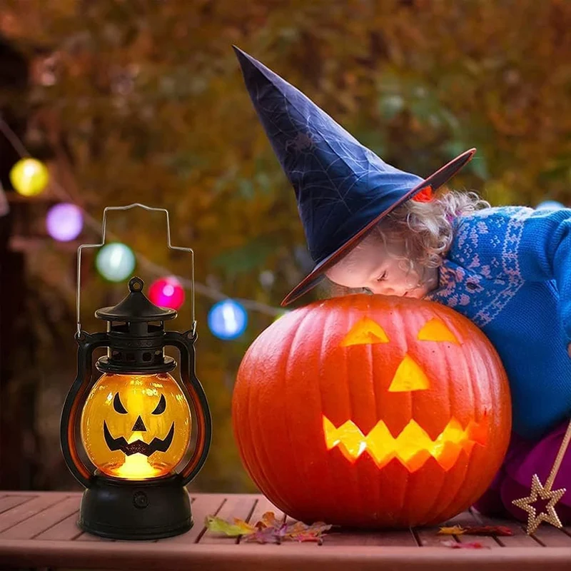 LED Pompoen Lantaarn Halloween Griezelig Schedel Licht Vlamloze Sfeerverlichting Decoratie voor Feest | Sansoti