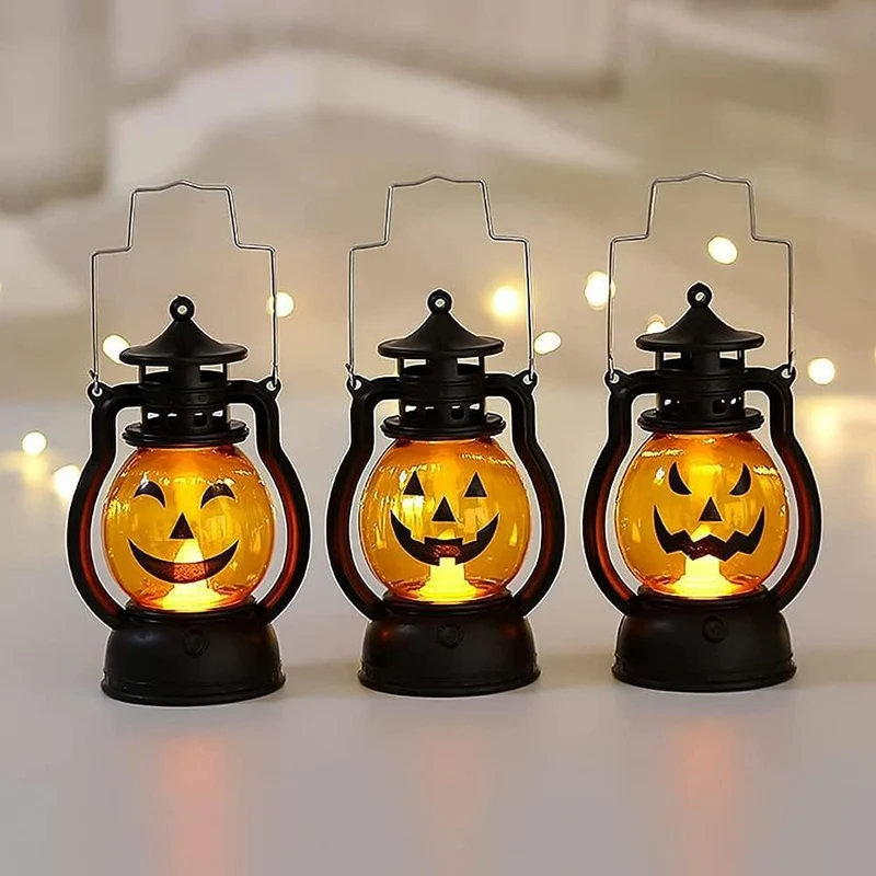 LED Pompoen Lantaarn Halloween Griezelig Schedel Licht Vlamloze Sfeerverlichting Decoratie voor Feest | Sansoti