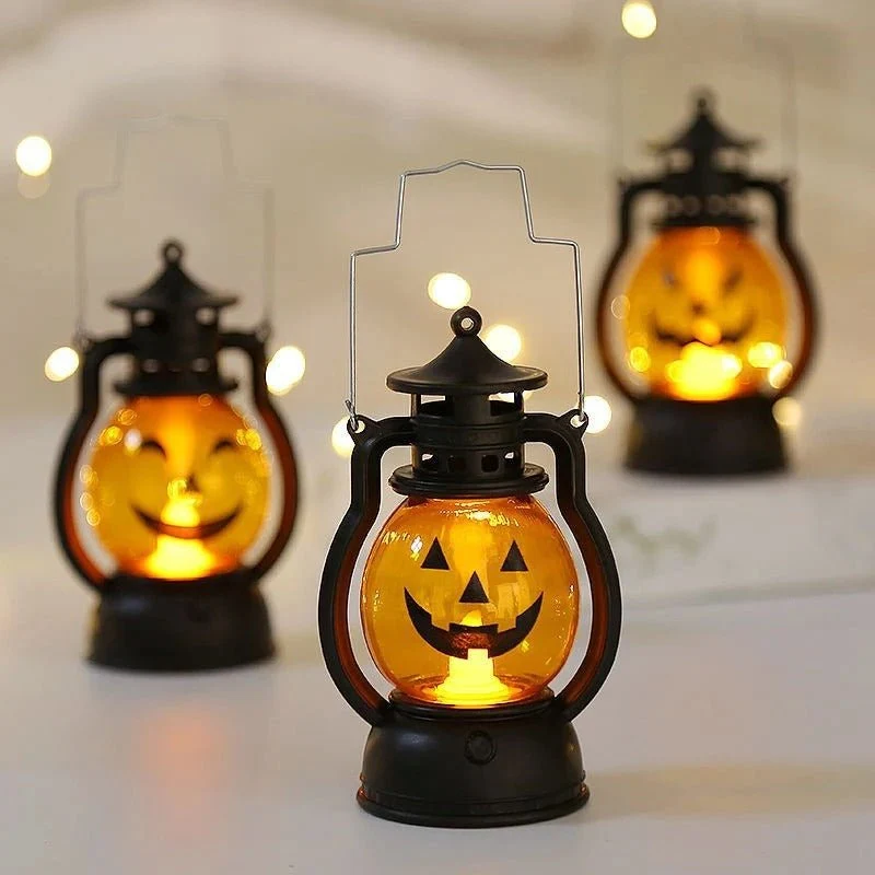 LED Pompoen Lantaarn Halloween Griezelig Schedel Licht Vlamloze Sfeerverlichting Decoratie voor Feest | Sansoti