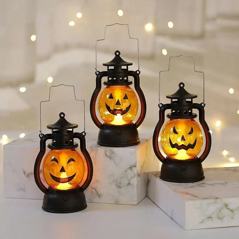 LED Pompoen Lantaarn Halloween Griezelig Schedel Licht Vlamloze Sfeerverlichting Decoratie voor Feest | Sansoti