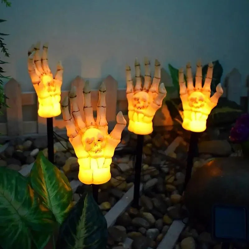 Skelethand Grondspot op Zonne-energie Halloween Tuinverlichting Griezelthema Buiten Decoratief voor Tuin | Sansoti