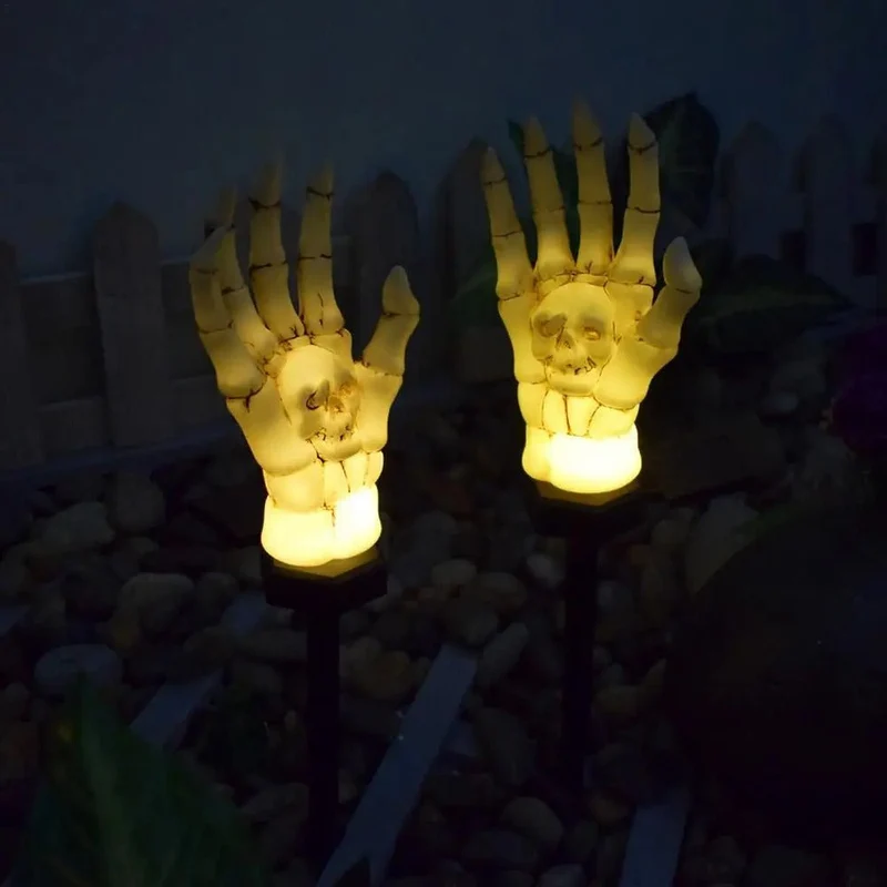 Skelethand Grondspot op Zonne-energie Halloween Tuinverlichting Griezelthema Buiten Decoratief voor Tuin | Sansoti