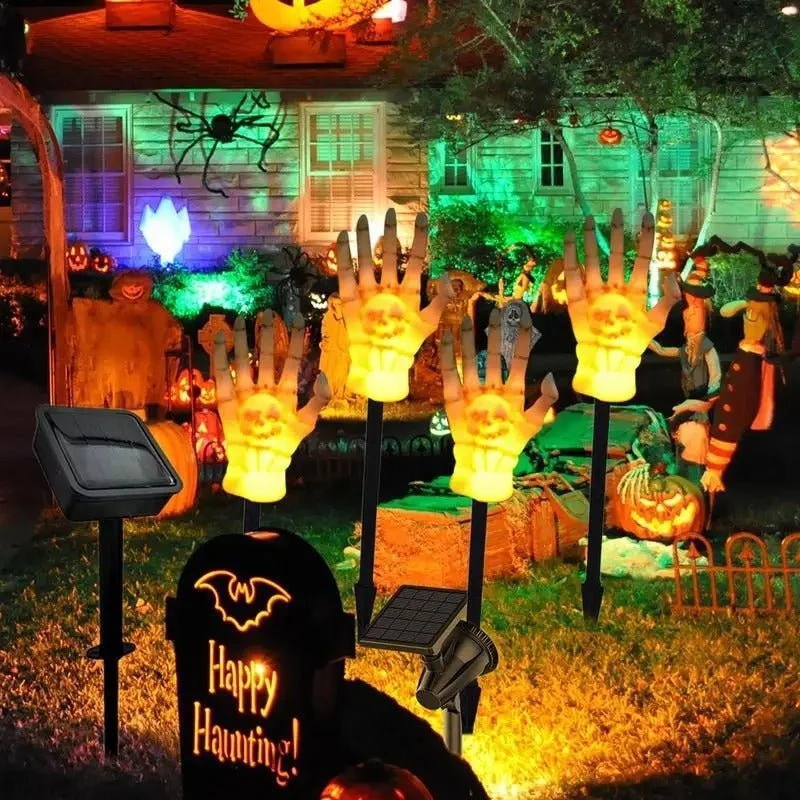 Skelethand Grondspot op Zonne-energie Halloween Tuinverlichting Griezelthema Buiten Decoratief voor Tuin | Sansoti