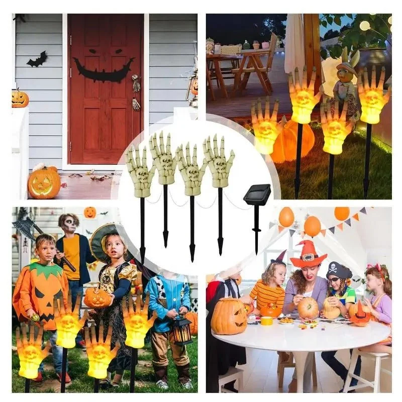 Skelethand Grondspot op Zonne-energie Halloween Tuinverlichting Griezelthema Buiten Decoratief voor Tuin | Sansoti