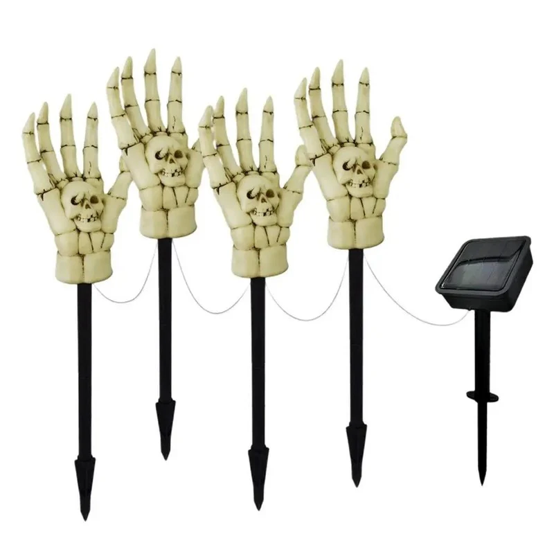 Skelethand Grondspot op Zonne-energie Halloween Tuinverlichting Griezelthema Buiten Decoratief voor Tuin | Sansoti