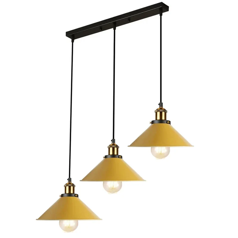 Hängelampe esstisch Pendelleuchte Für Küche 3er Set Gelb Kegel~1630
