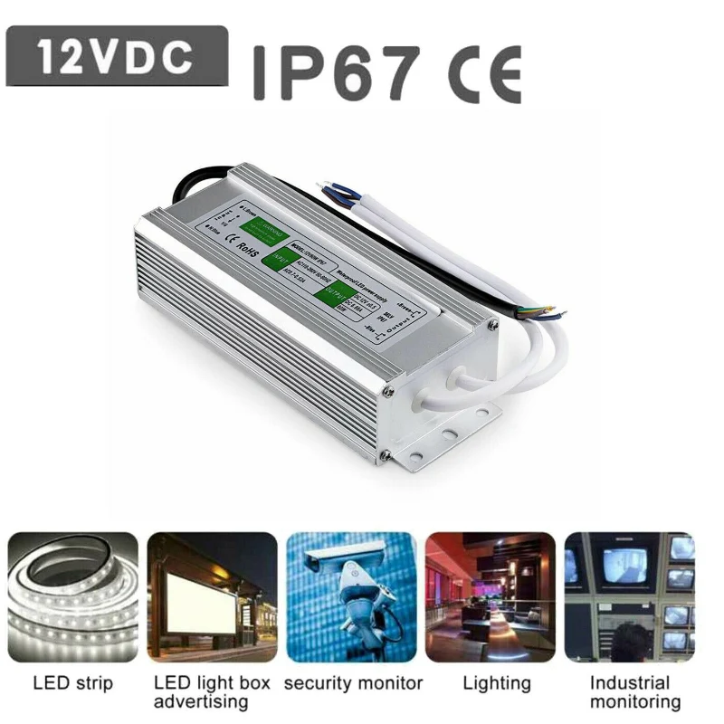 LED trafo 12v IP67 wasserdicht Netzteil 10W - 350W ~1545