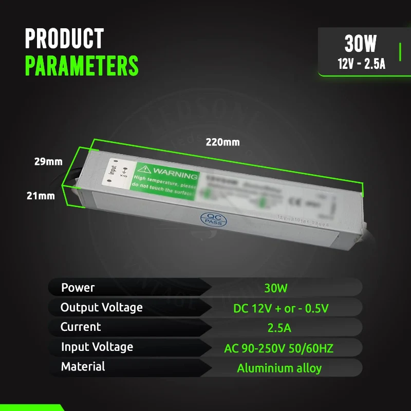 LED trafo 12v IP67 wasserdicht Netzteil 10W - 350W ~1545