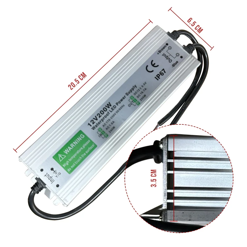 LED trafo 12v IP67 wasserdicht Netzteil 10W - 350W ~1545
