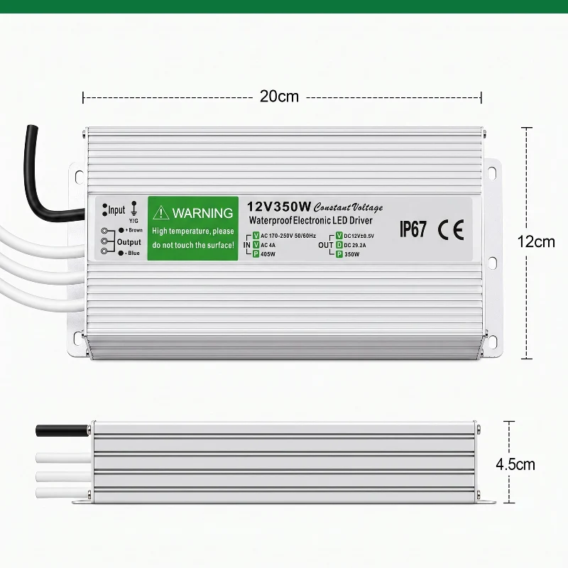 LED trafo 12v IP67 wasserdicht Netzteil 10W - 350W ~1545