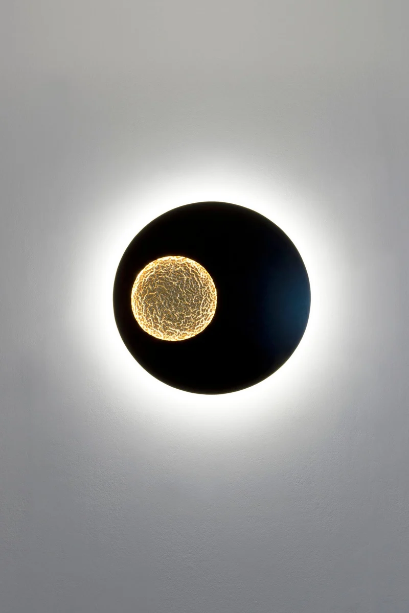 LED-Wandleuchte Luna Rund Klein dimmbar gehämmert Ø 40cm