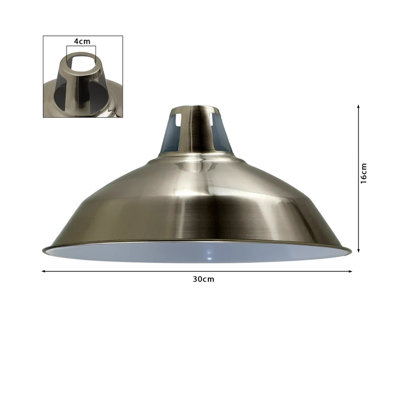 Modern Metall Decke Lampenschirme für Schlafzimmer Küche Antike Lampenschirm (Satin Nickel)~1723