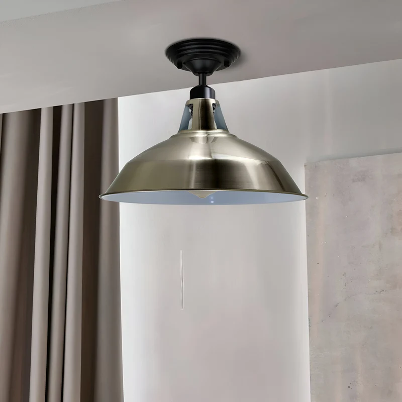 Modern Metall Decke Lampenschirme für Schlafzimmer Küche Antike Lampenschirm (Satin Nickel)~1723