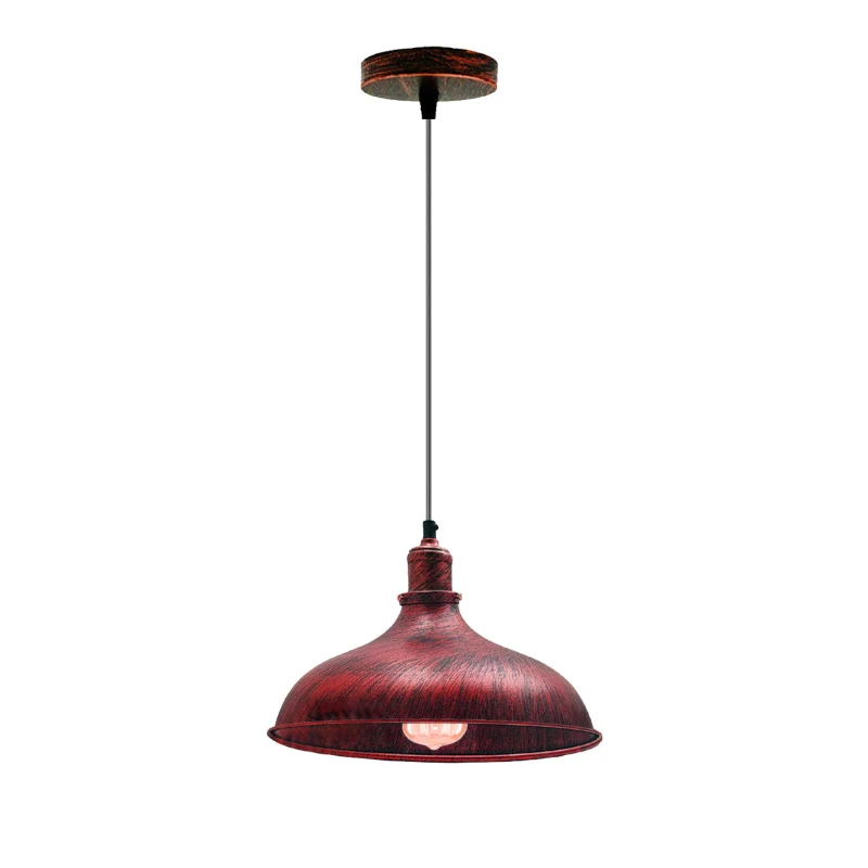 Retro Industrie Pendelleuchte Rot – Vintage Hängelampe Ø 36cm~2784