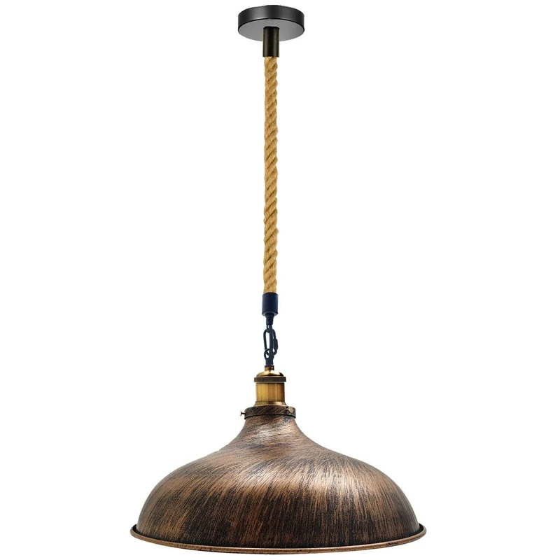 Vintage Industrielle Pendelleuchte – Gebürstetes Kupfer Bauernhaus Deckenlampe für Küche, Schlafzimmer, Wohnzimmer~2910