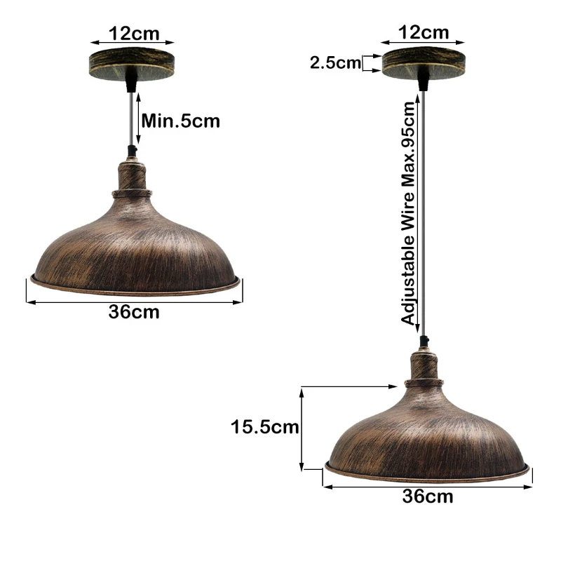Retro Verstellbar Pendelleuchten Ø 36 cm – Stilvoll Hangelampen ~2782