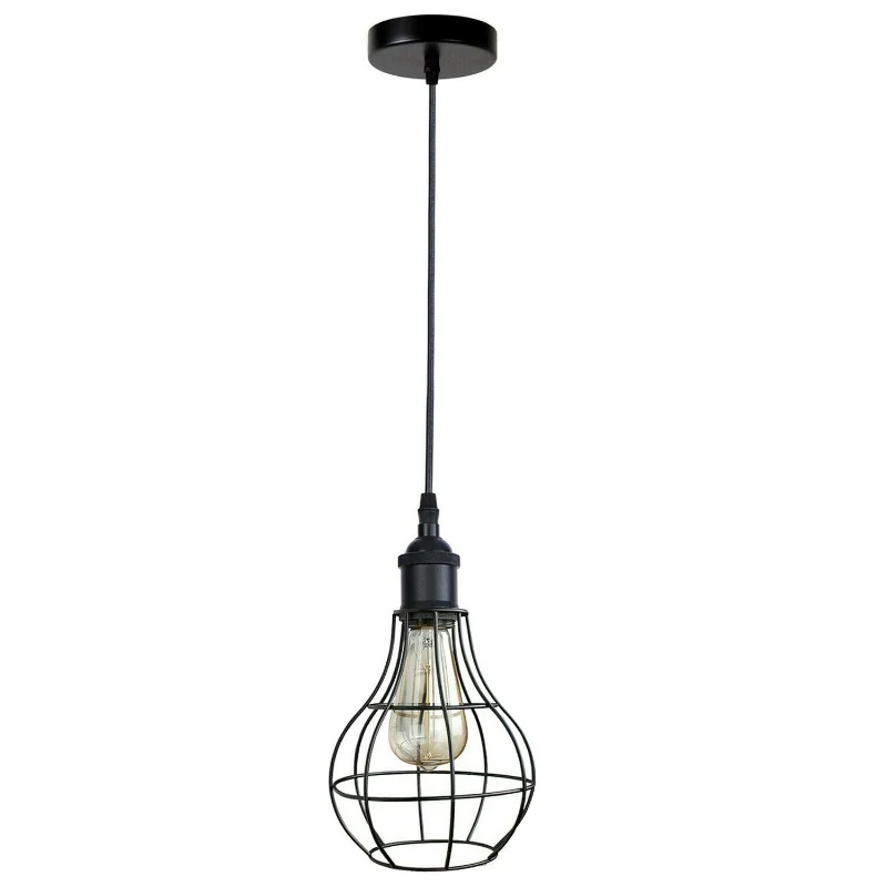 Retro Pendelleuchte & Hangelampenschirm – Metallkäfig~1532