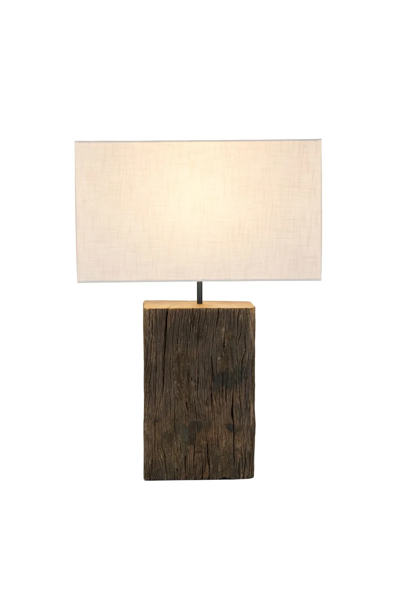 Tischlampe Montecristo Akazienholz mit Schirm Rechteckig