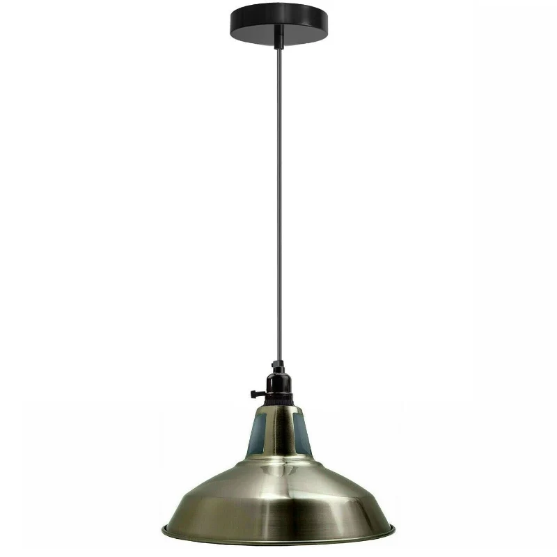 Vintage Industrial Pendelleuchte mit Deckenschalter ~1700