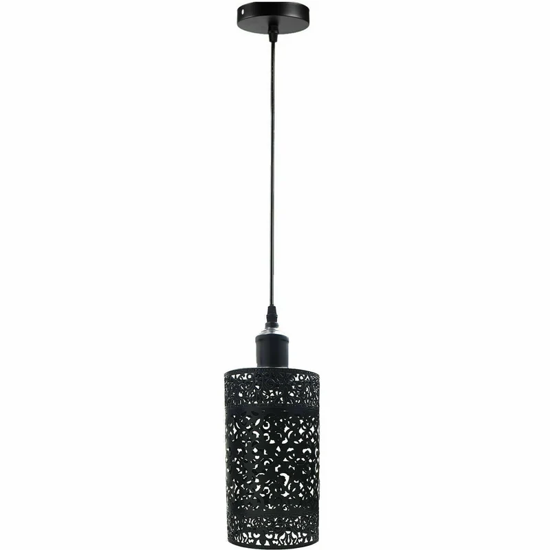 Schwarz-Pendelleuchte Retro Deckenlampe Vintage-Leuchte Hängelampe Industrie Design E27~1526