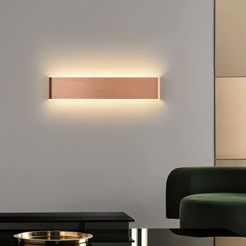 LED Wandlamp Modern Aluminium Acryl 30cm Warm Wit Zwart Goud Slaapkamer Hal Badkamer Minimalistisch Design | Sansoti