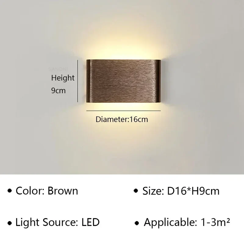 LED Wandlamp Modern Aluminium Acryl 30cm Warm Wit Zwart Goud Slaapkamer Hal Badkamer Minimalistisch Design | Sansoti