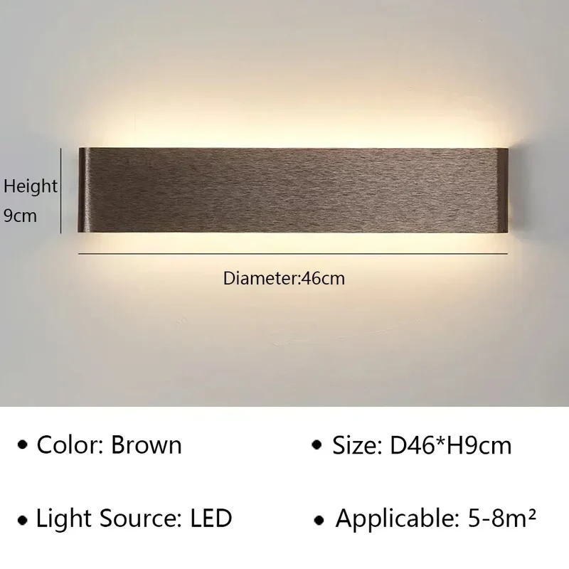 LED Wandlamp Modern Aluminium Acryl 30cm Warm Wit Zwart Goud Slaapkamer Hal Badkamer Minimalistisch Design | Sansoti