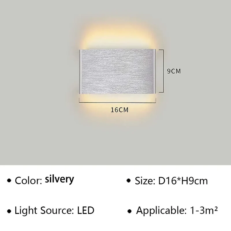 LED Wandlamp Modern Aluminium Acryl 30cm Warm Wit Zwart Goud Slaapkamer Hal Badkamer Minimalistisch Design | Sansoti