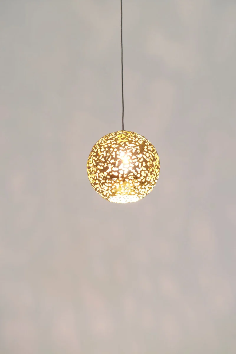 Hängeleuchte Cappuccino Halogen Rund Ø 13cm Gold