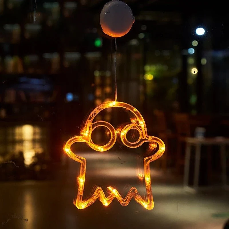 Halloween LED Zuignap Verlichting Griezelig Raamornament Decoratieve Sfeerverlichting Feestdecoratie | Sansoti