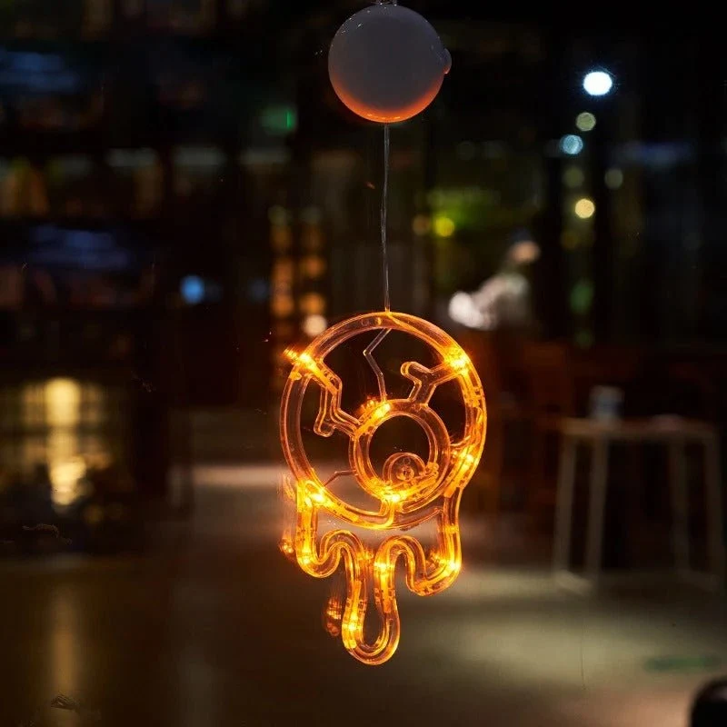 Halloween LED Zuignap Verlichting Griezelig Raamornament Decoratieve Sfeerverlichting Feestdecoratie | Sansoti