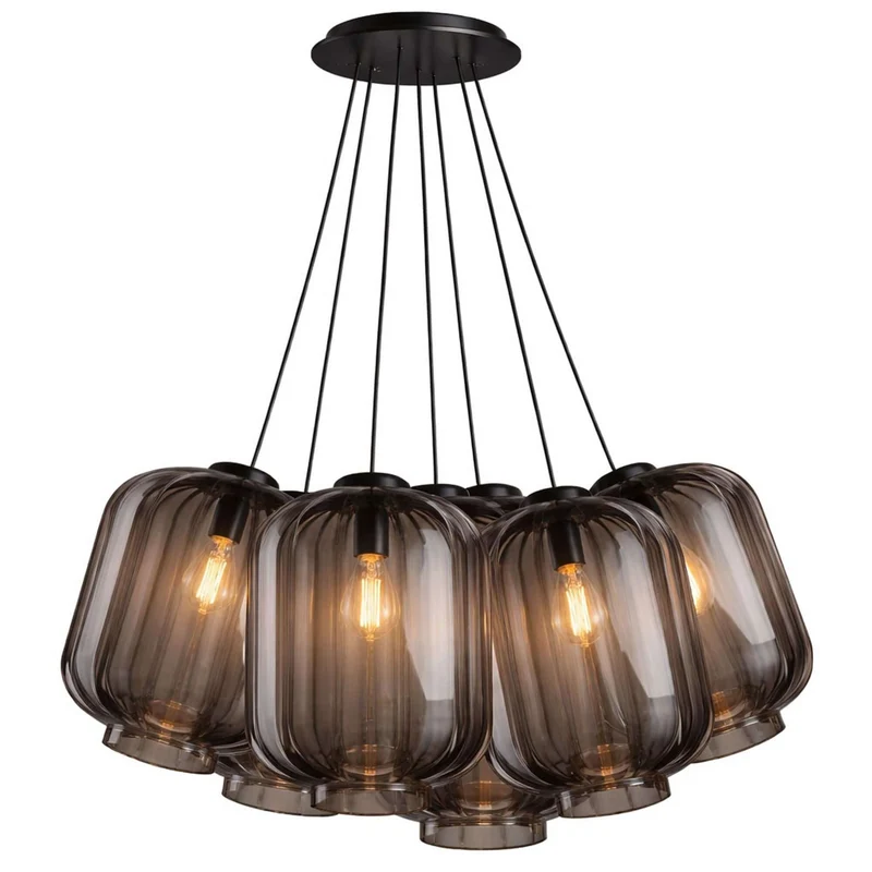 s.luce Velo Cluster Glas-Pendelleuchte 7-flammig 7x25cm