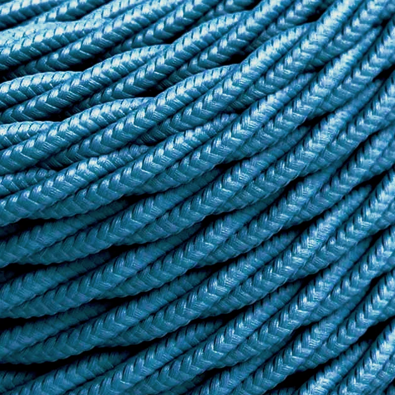 Vintage 3 adriges kabel, gedrehtes Blau textilkabel ~1206