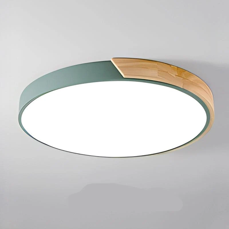 Plafondlamp Hout Rond Minimalistisch Design Scandinavisch Macaron Stijl Woonkamer Slaapkamer LED Verlichting | Sansoti