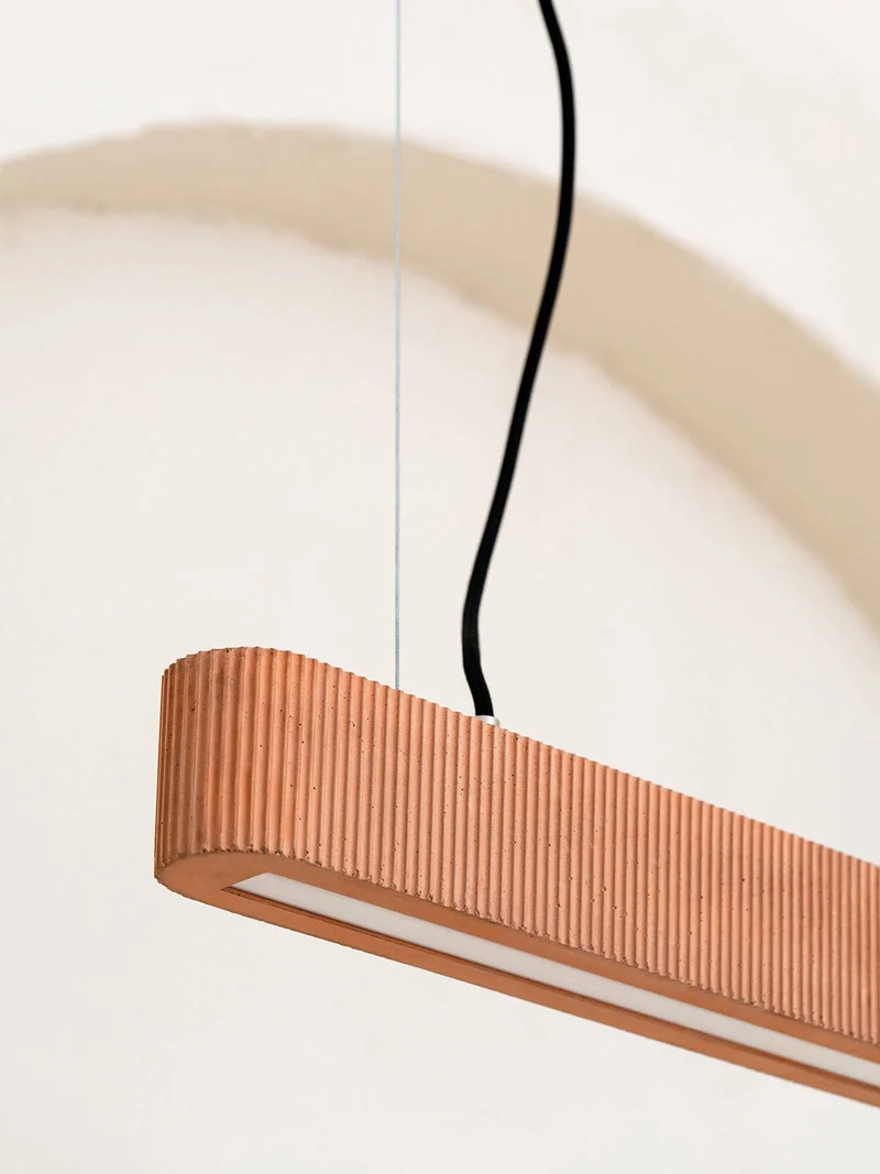 Gantlights S4 Beton LED-Pendelleuchte 61cm Plissiert