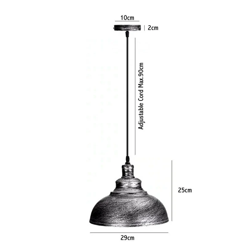 Industrielle Pendelleuchte aus Metall – Silber, Loft Design~1105