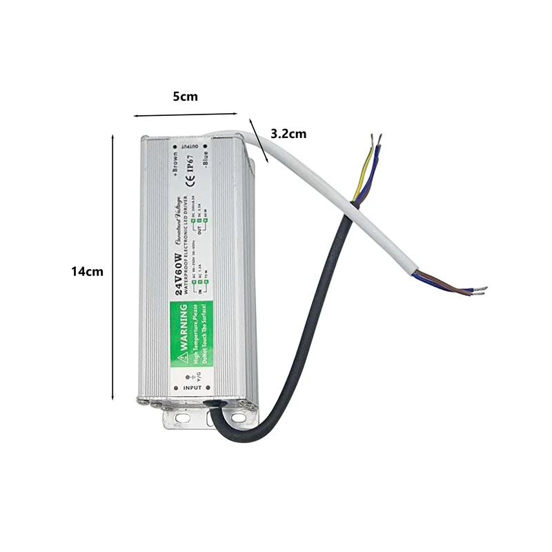 LED Netzteil 60W 24V 2.5A IP67 LED wasserdichte Stromversorgung ~1100