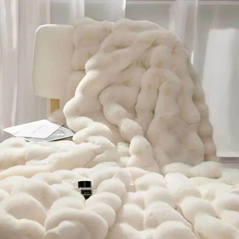 Zachte Pluche Deken Winter 100x160 cm Grijs Roze Blauw Bruin Warmte Comfort Knuffeldeken Slaapkamer Bed | Sansoti