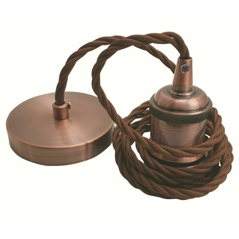 1m verdrilltes Kabel & Kupfer Lampenhalterung Pendelleuchten~1431