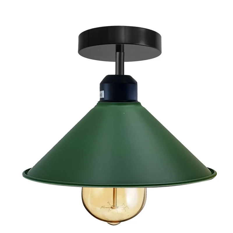 Retro-Industrie Grüne Kegel Halb-Bündige Licht~1508