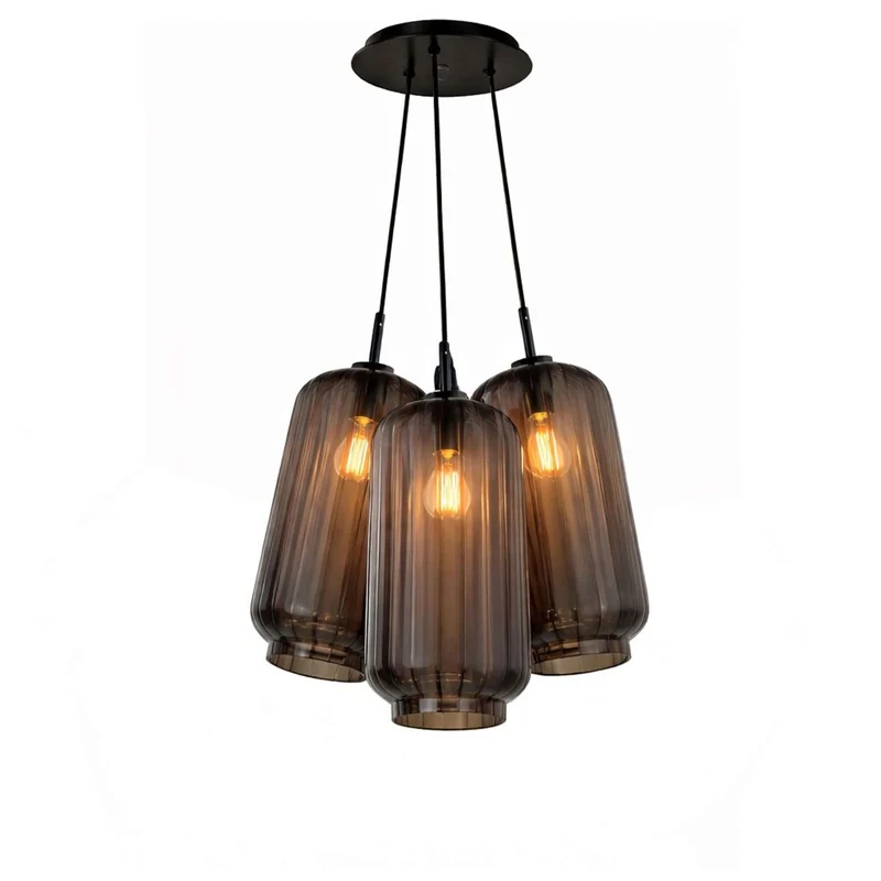 s.luce Velo Cluster Glas-Pendelleuchte 3-flammig 3x18cm